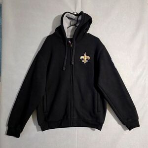 New Orleans Saints Mens Black Sherpa Lined Full Zip Hoodie NFL GIII Size Large